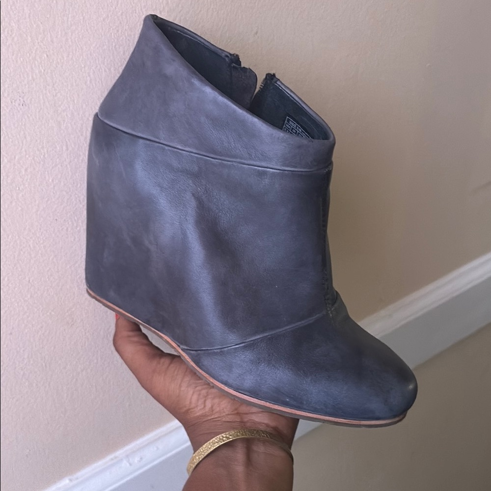 UGG Gray Wedge Shoes with Suede Finish